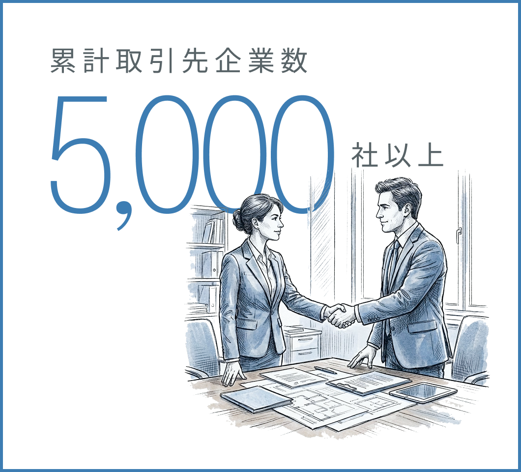 累計取引先企業数 5,000社以上