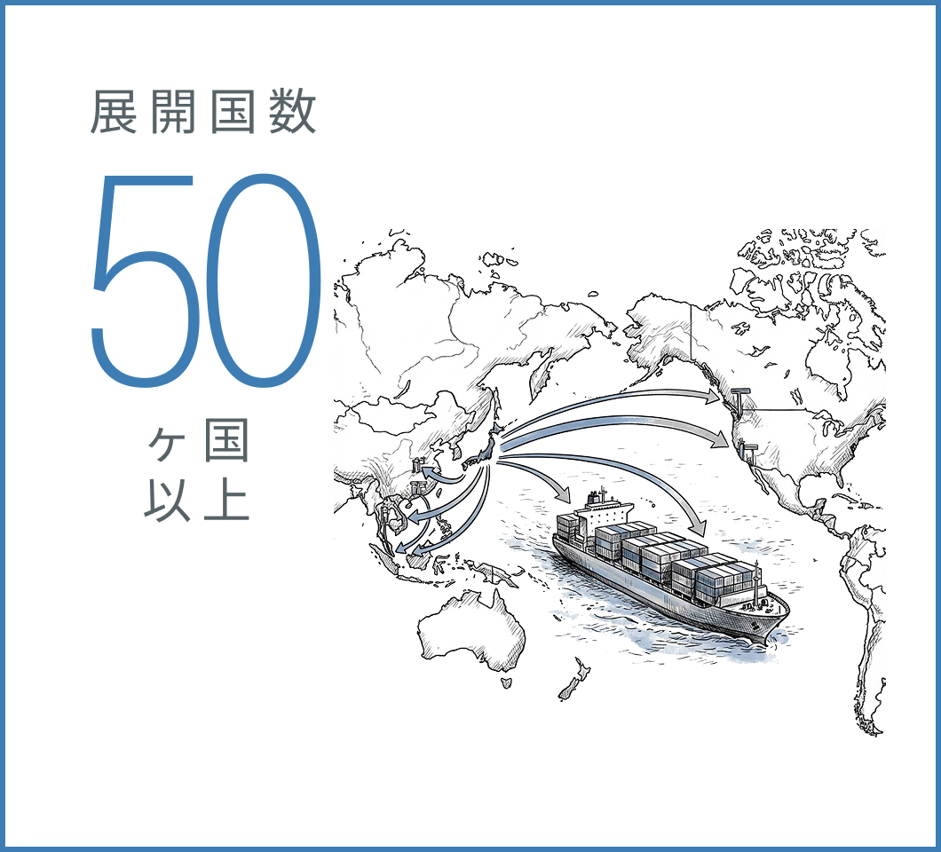 展開国数 50ヶ国以上